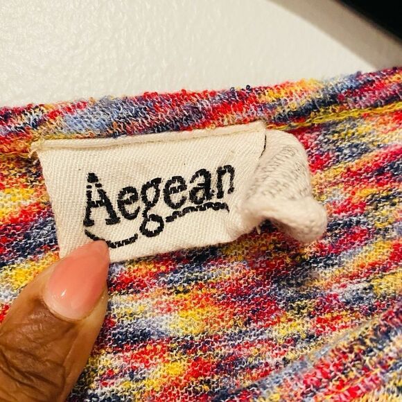 Aegean Multicolored Terry Cloth Split Dress Size Medium - Picture 4 of 5